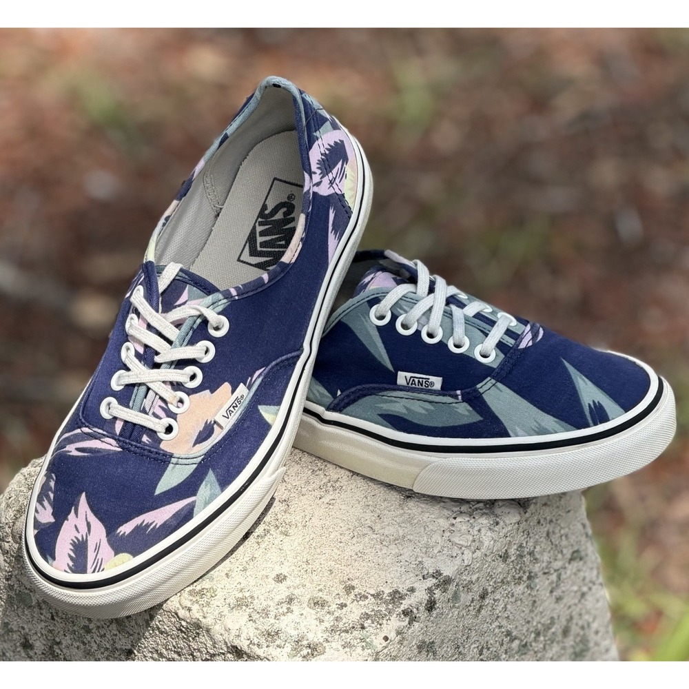 VANS Floral Lace Up Sneakers Casual Skate Shoes Womens 8.5 Men's 7
